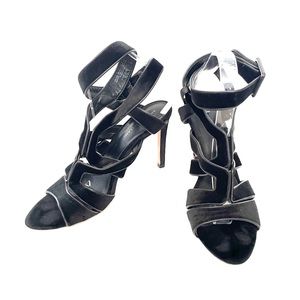 Antonio Melani Black Velvet Strappy Heels Size 11